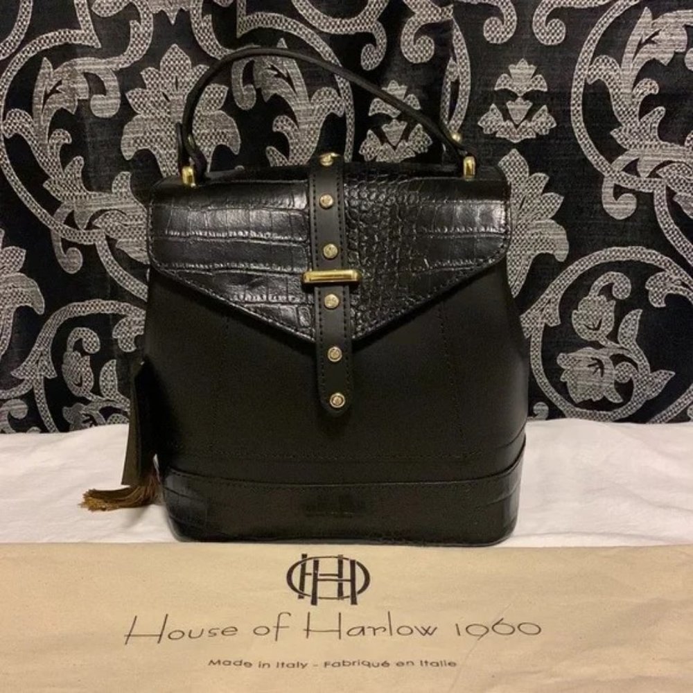 NEW! House of Harlow 1960 Leather Crystal Stud Backpack - Nicole Richie